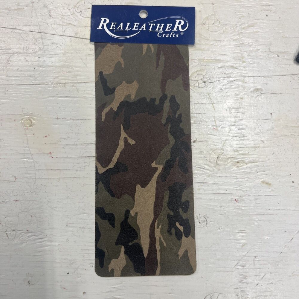 Realeather(R) Crafts Printed Leather Trim 9"X3"-Camo